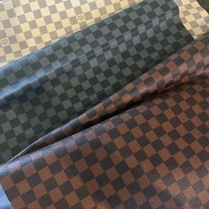 Faux leather in Damier fabric by the yard